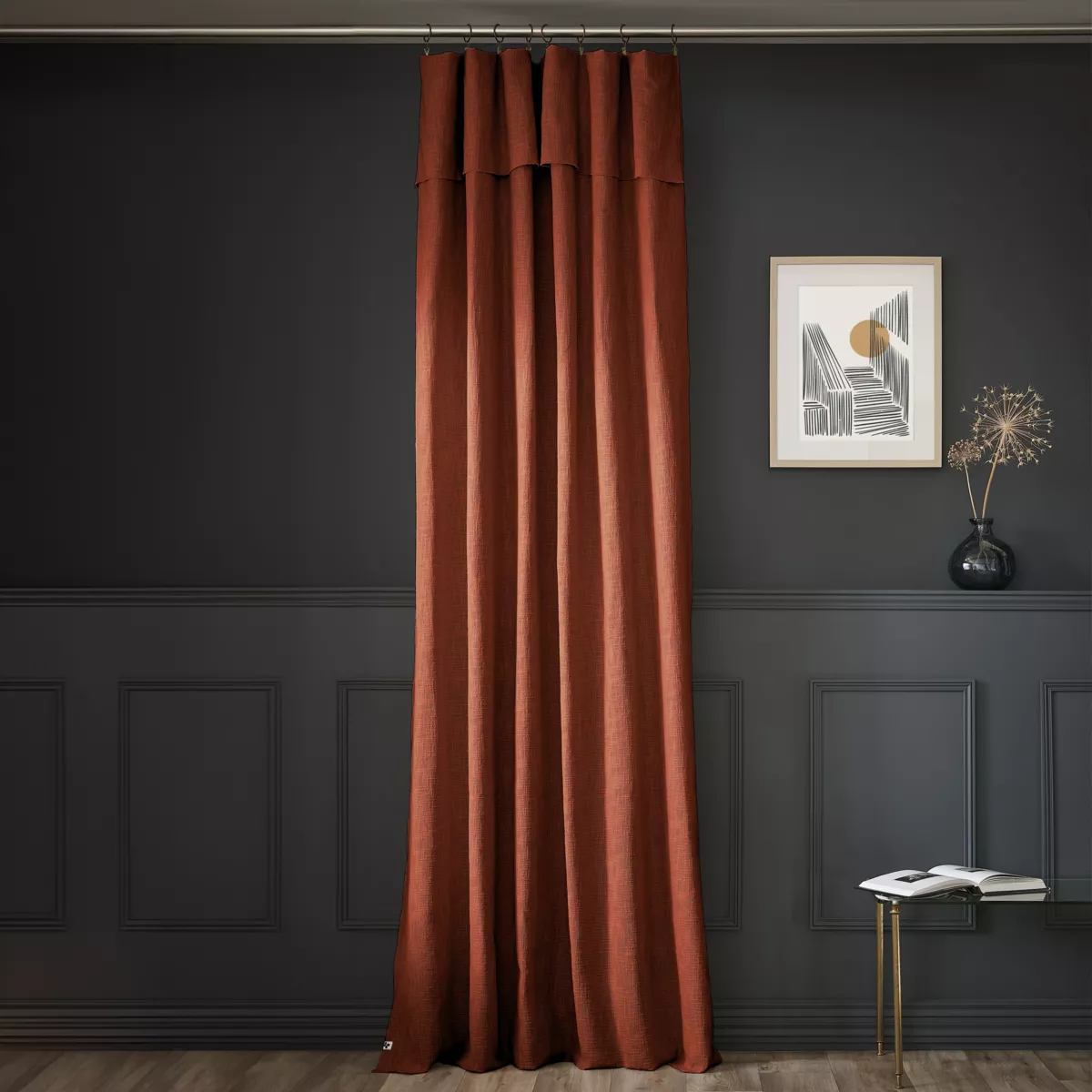 Tenda cotone regolabile (140 x max 270 cm) Sixtine Terracotta