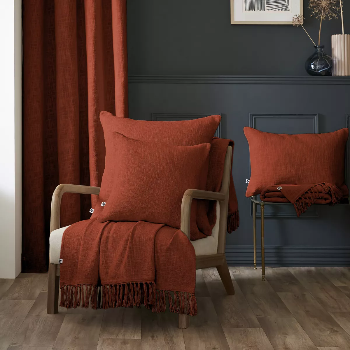 Manta de algodón (180 x 220 cm) Sixtine Terracota