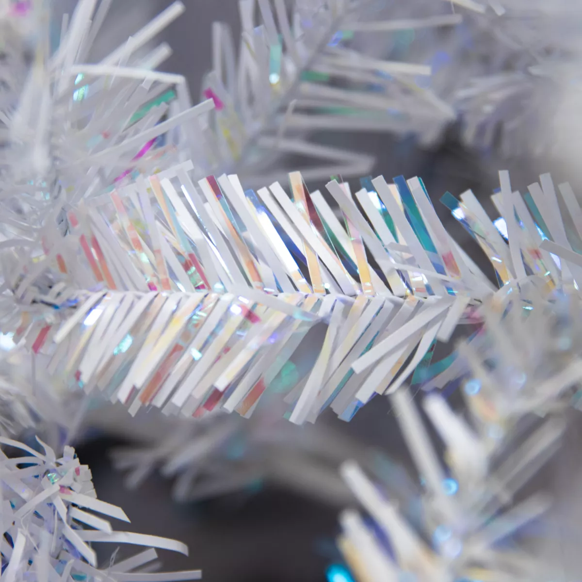 Sapin artificiel de Noël H180 cm Odense Blanc irisé et pailleté
