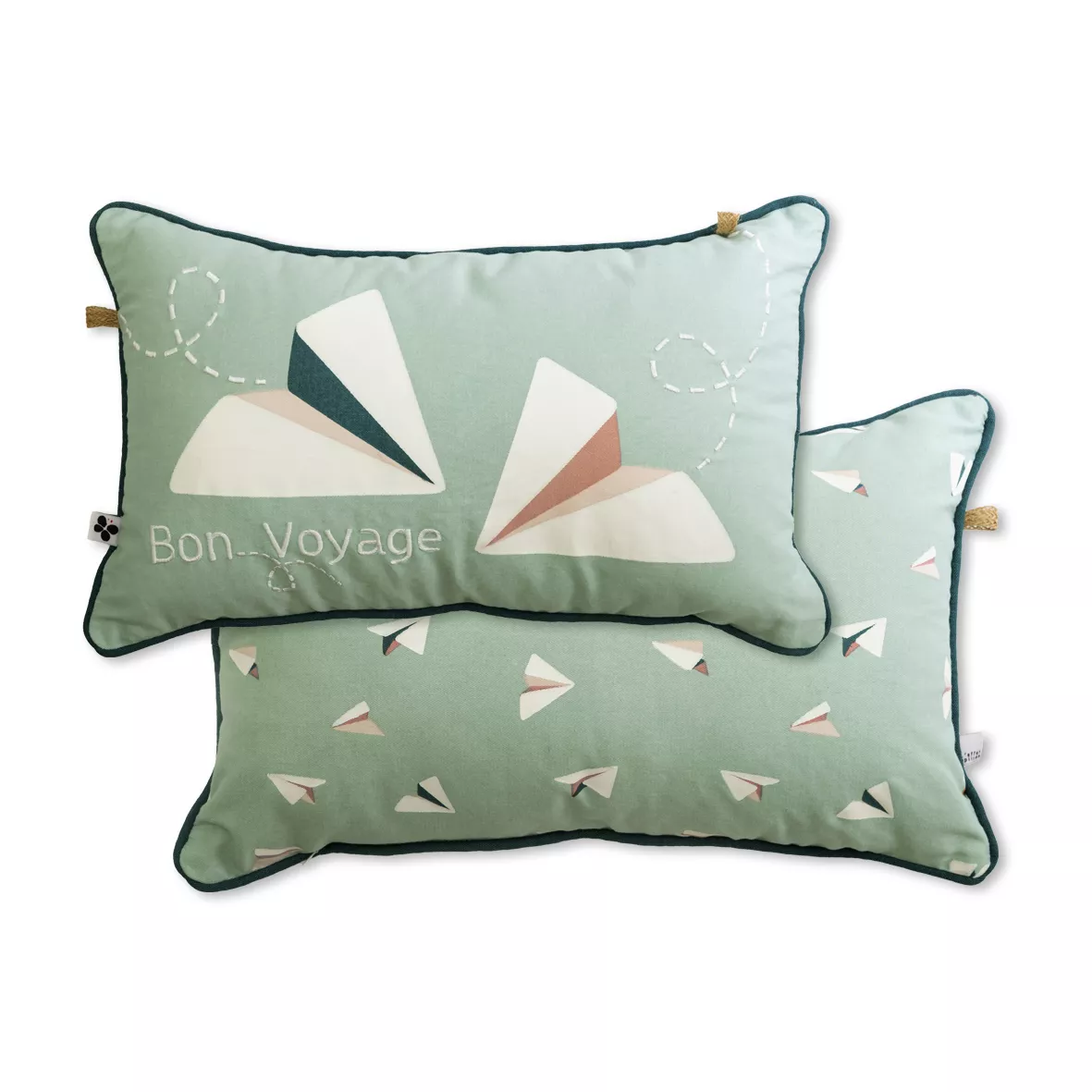 Coussin dŽhoussable avec pompons 30 x 50 cm Coton PETITS PAPIERS