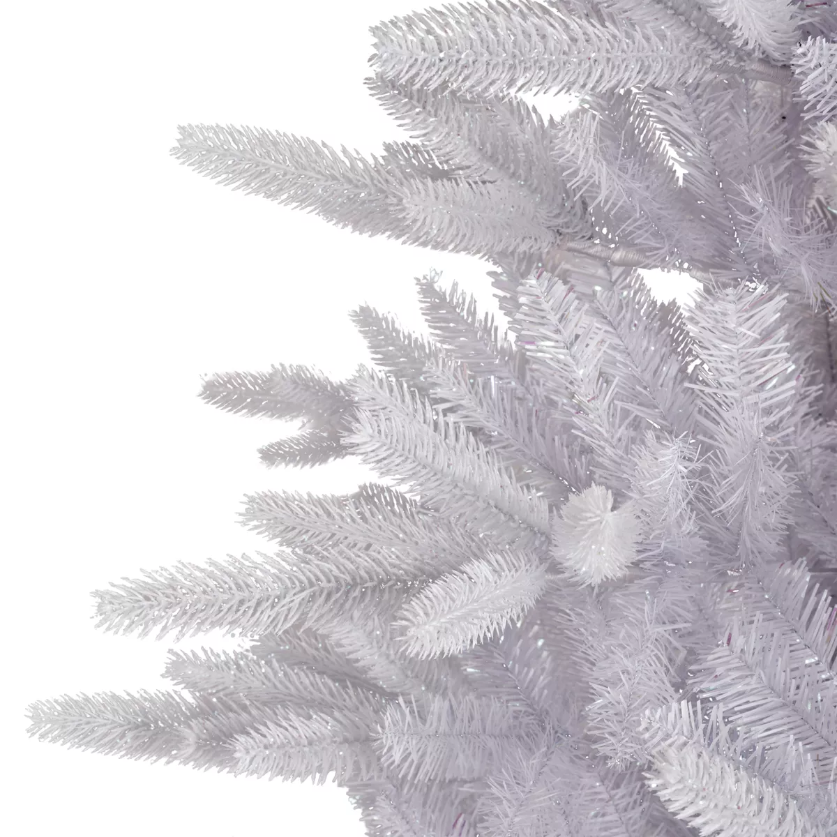 Sapin artificiel de Noël H180 cm Odense Blanc irisé et pailleté