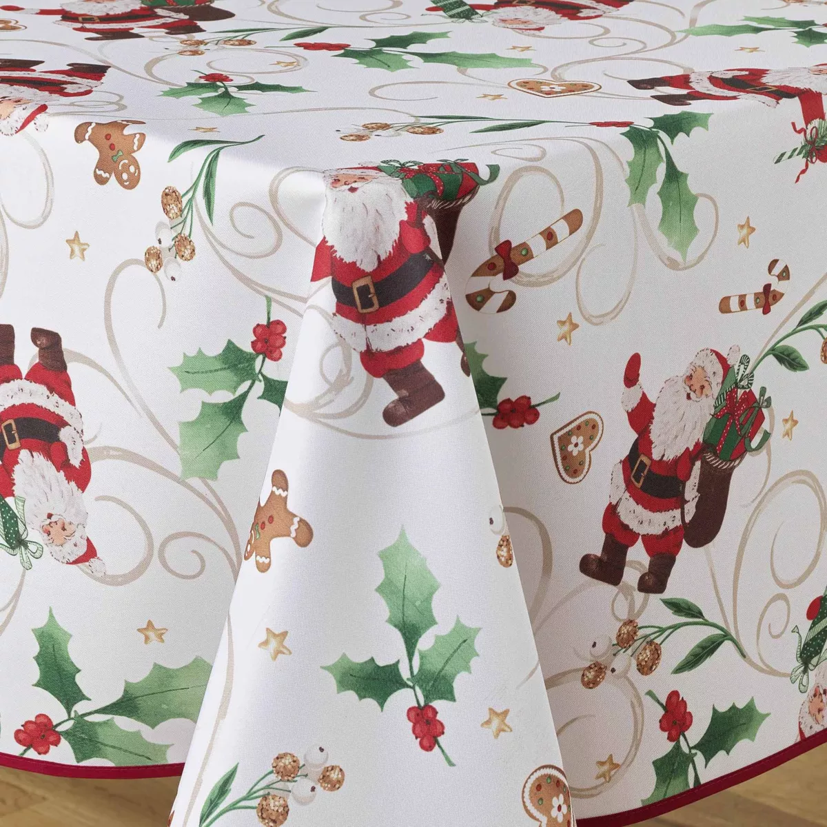 Nappe rectangulaire anti tache (150 x 240 cm) Père Noël Blanc