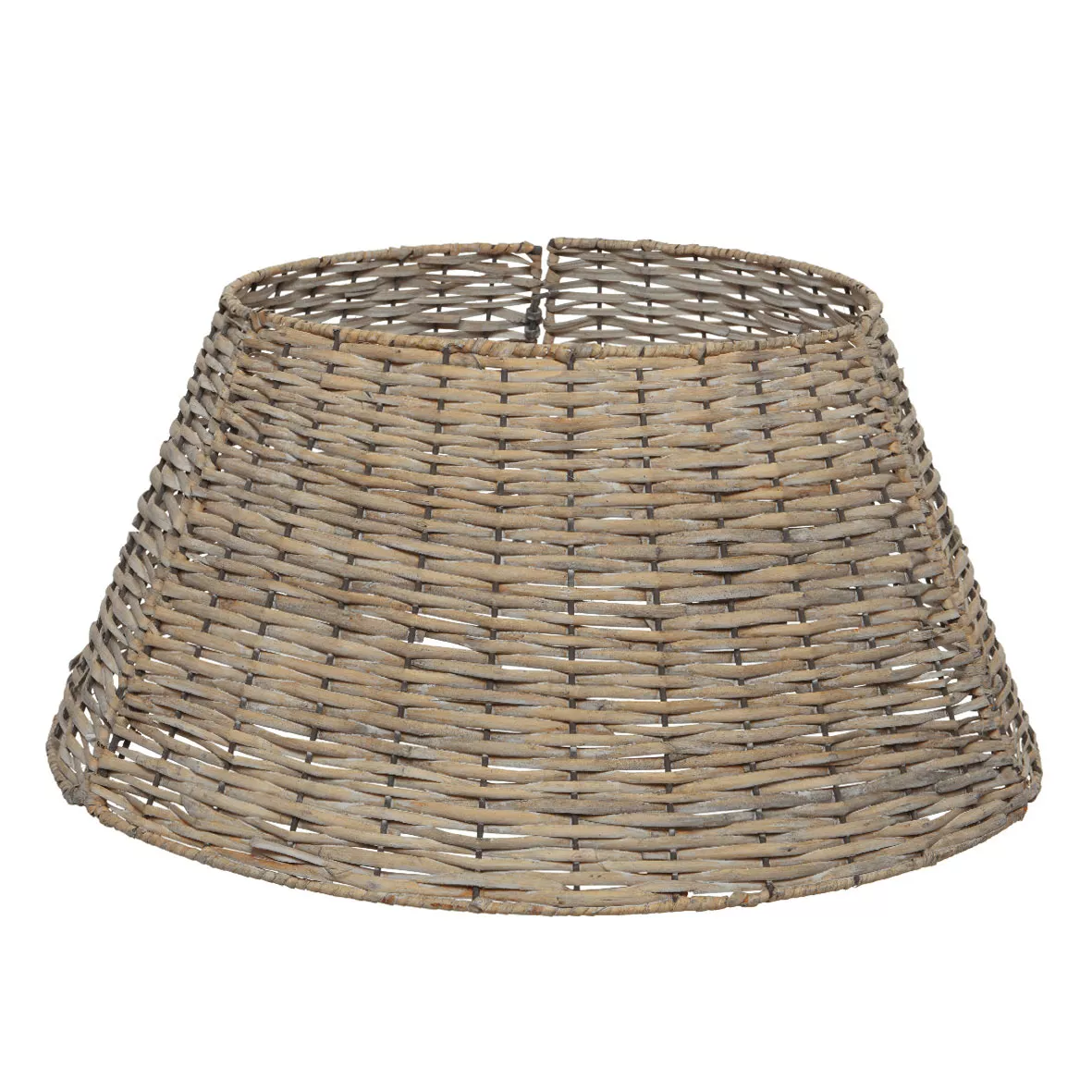 Cache pied de sapin en osier (D57 cm) Saule tressé Gris vieilli