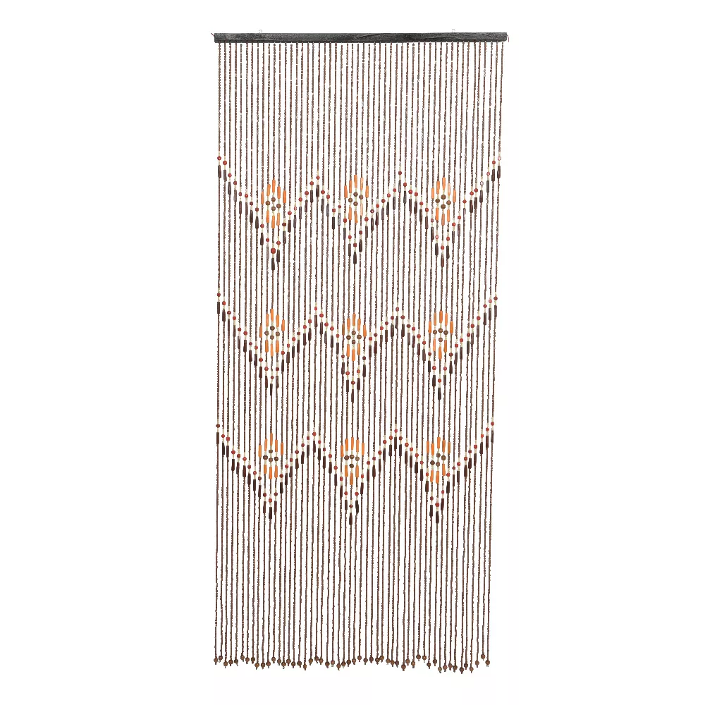 Türvorhang Perlen Bambus (90 x 200 cm) Silver Braun