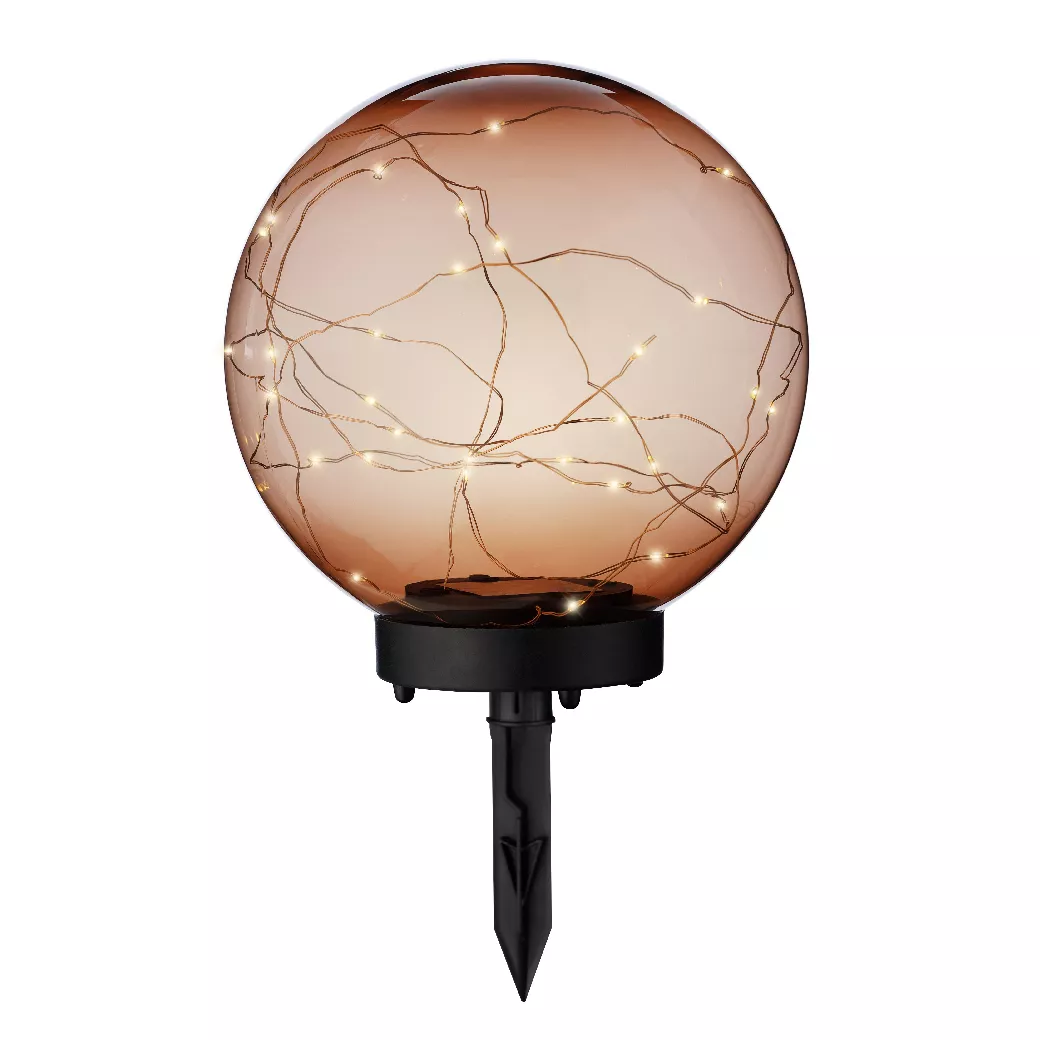Borne de jardin solaire (D20 cm) Crystal 30 LED - Orange