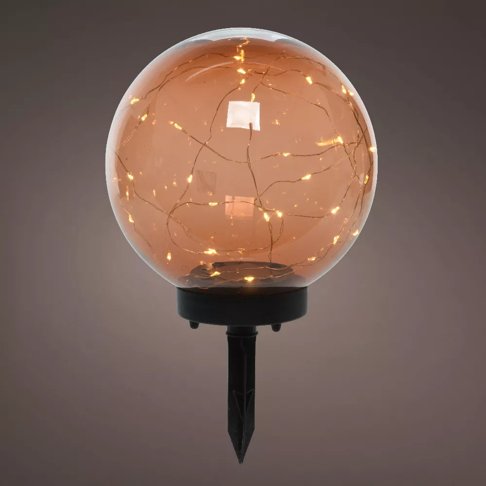 Borne de jardin solaire (D20 cm) Crystal 30 LED - Orange