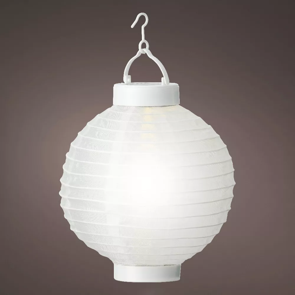 Lanterne chinoise solaire (D20 cm) Papier - Blanc chaud