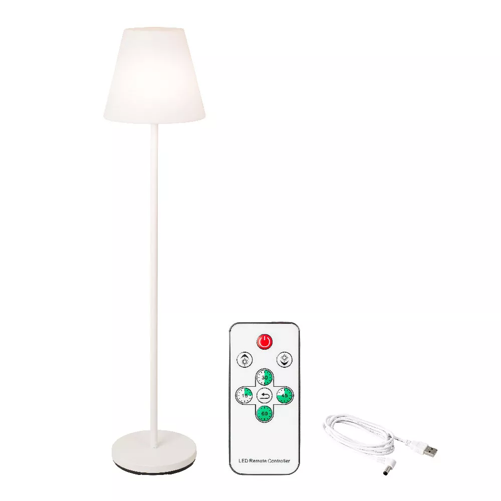 Lampadaire extérieur sans fil LED (H150 cm) Brooklyn - Blanc