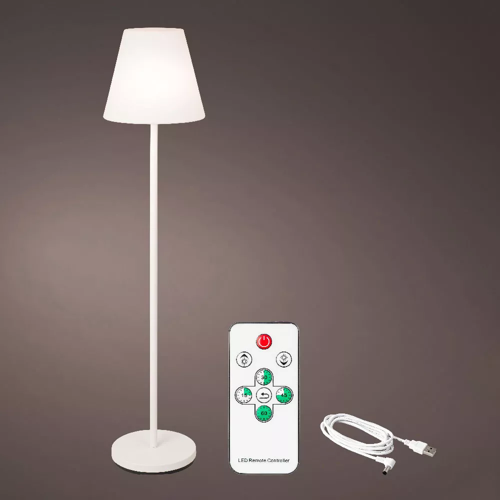 Lampadaire extérieur sans fil LED (H150 cm) Brooklyn - Blanc