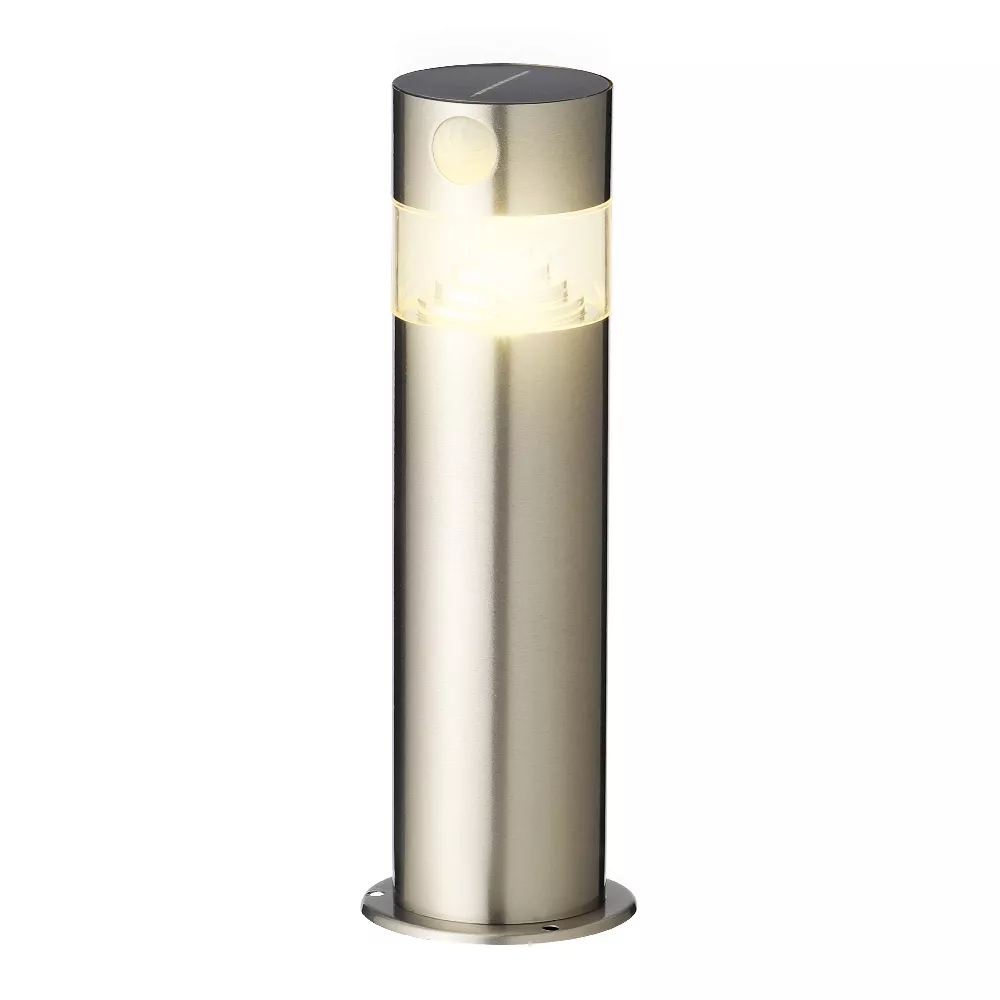 Borne de jardin solaire piquet 8 LED 150 lumens (H30 cm) Premium Argent