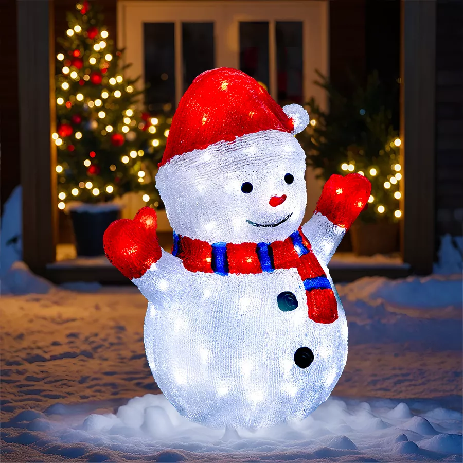 Bonhomme de neige  zonne-energie Warm wit 90 LED 1