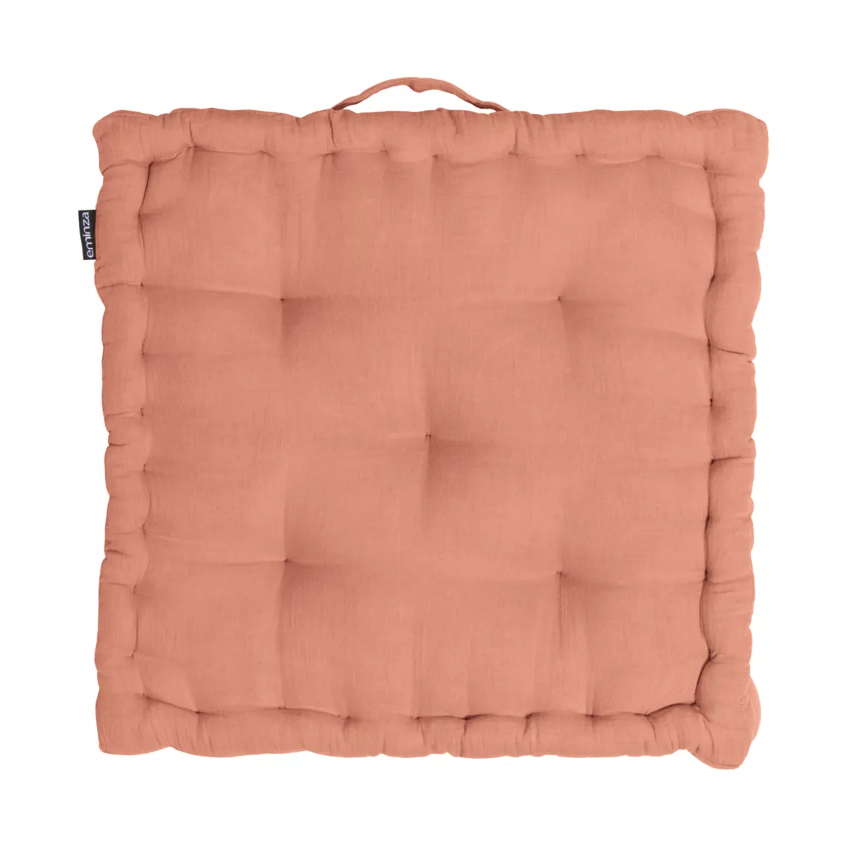 Coussin de sol gaze de coton (50 x 50 cm) Gaïa Rose pêche