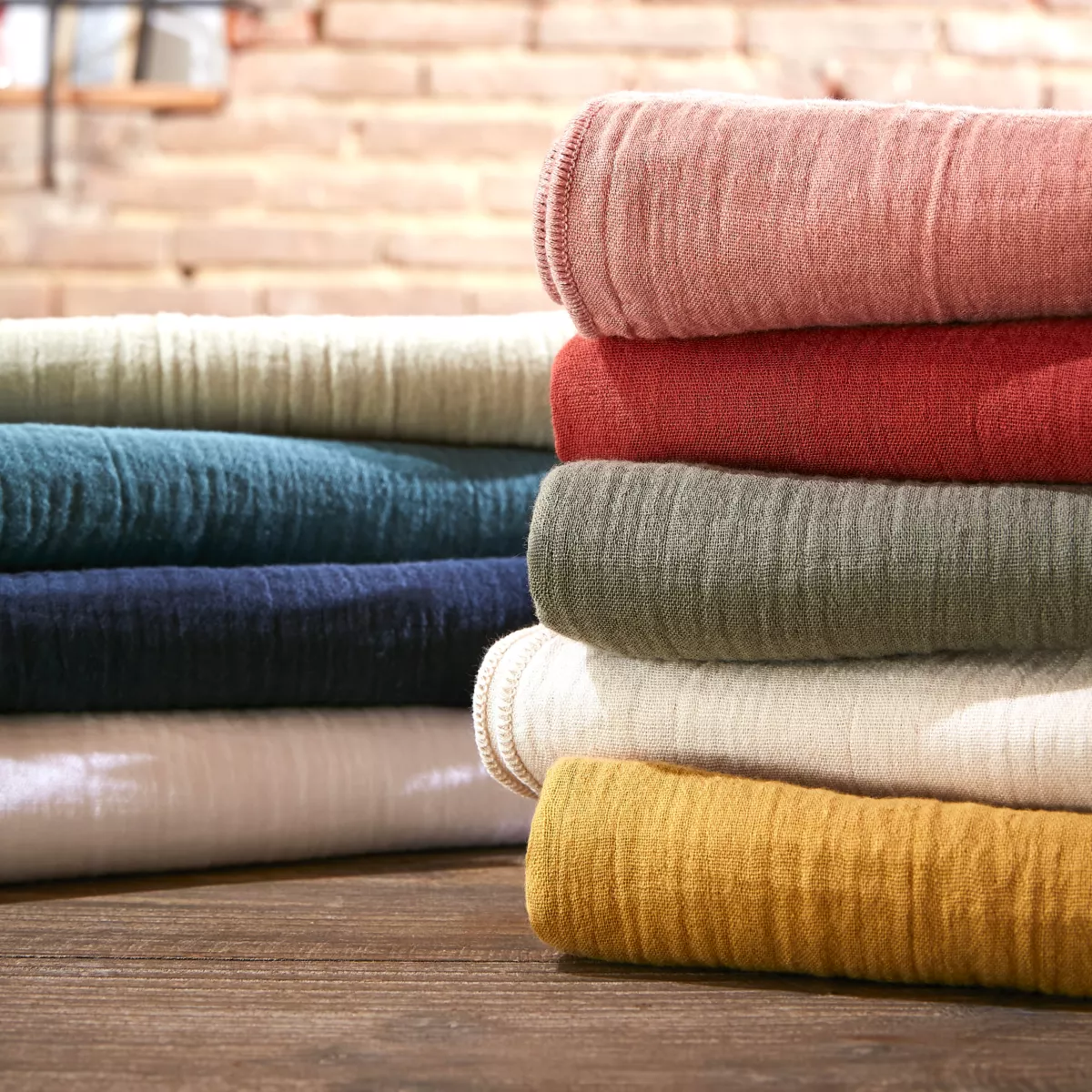 Matelas de sol gaze de coton (60 x 120 cm) Gaïa Rose poudré