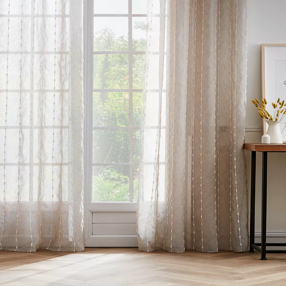 Voilage œillets pompons (140 x 240 cm) Axel Beige