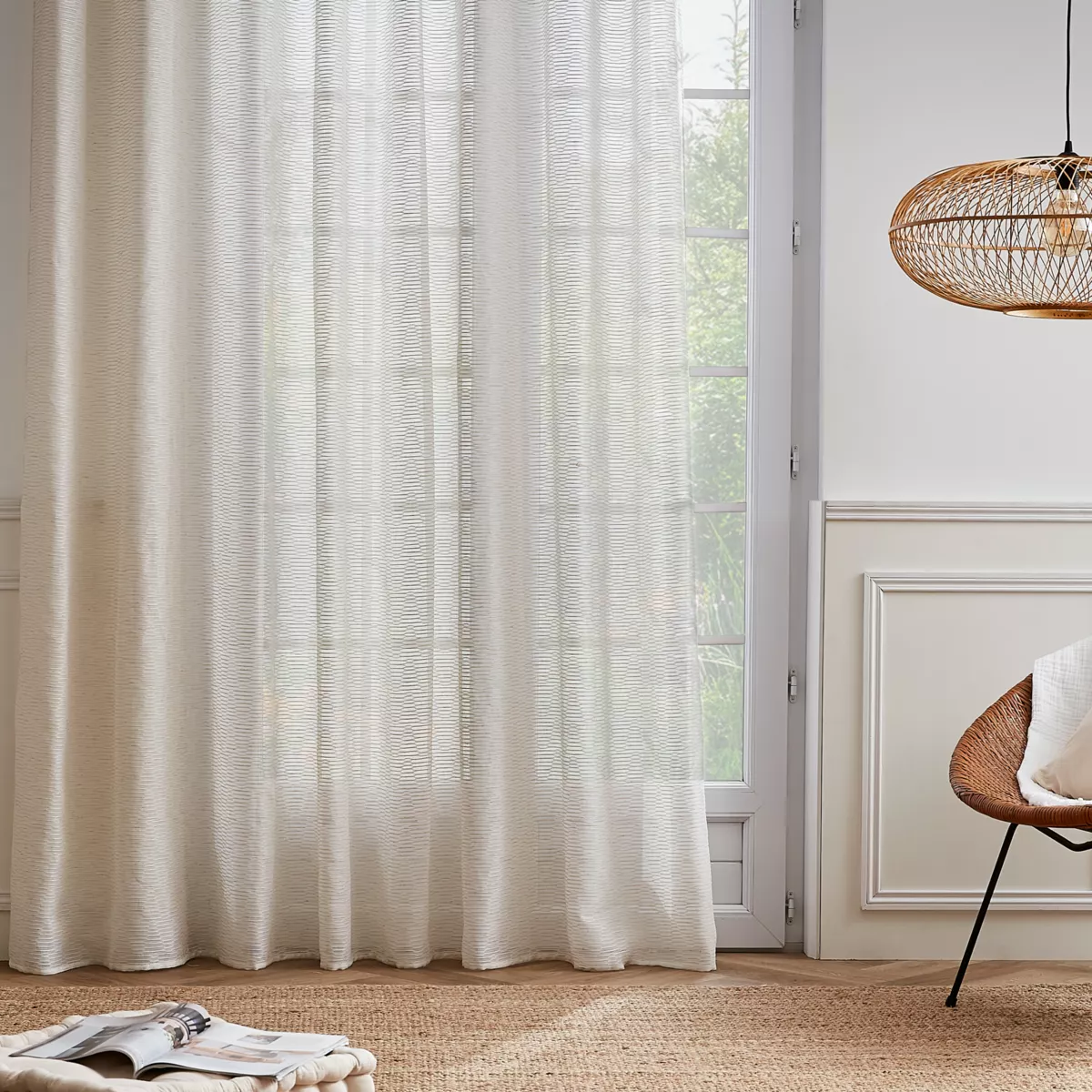 Gardine mit Ösen (280 x 240 cm) Maël Beige