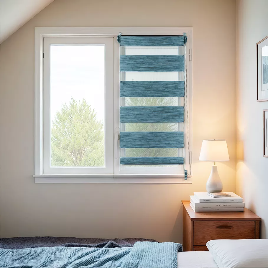 Store enrouleur Jour / Nuit (60 x 90 cm) Bleu chiné 1