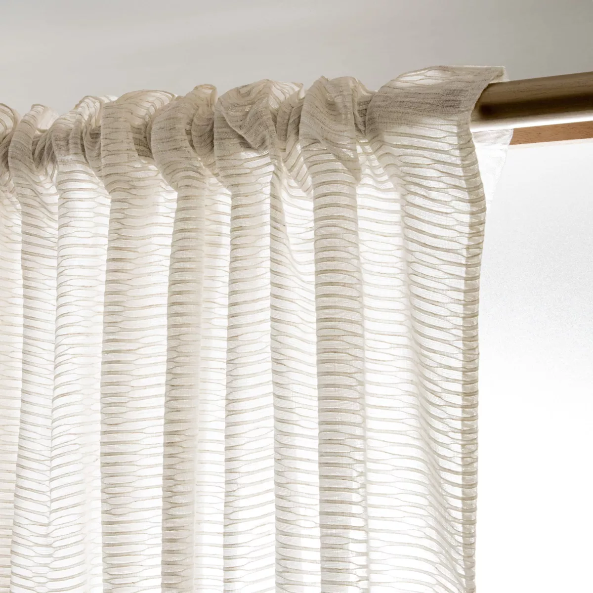Tenda trasparente con passanti nascosti (280 x 240 cm) Maël Beige