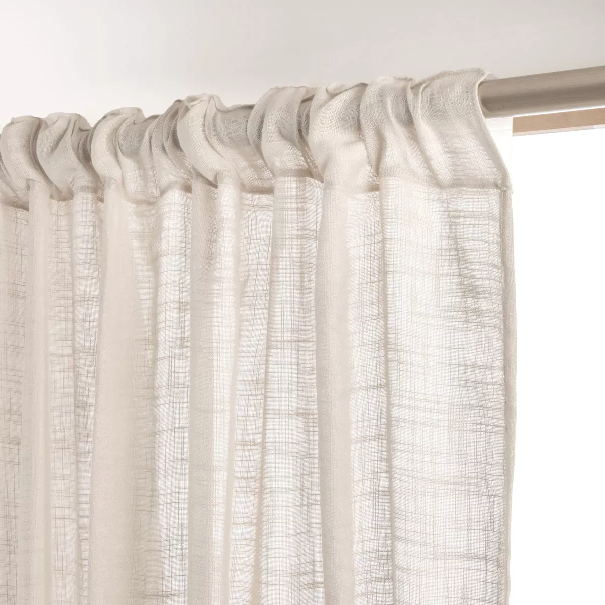 Gardine Leinen-Optik mit Kräuselband (280 x 240 cm) Robin Beige