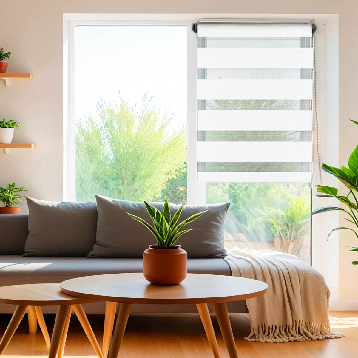 Doppelrollo Tag & Nacht (90 x H250 cm) Weiß 1