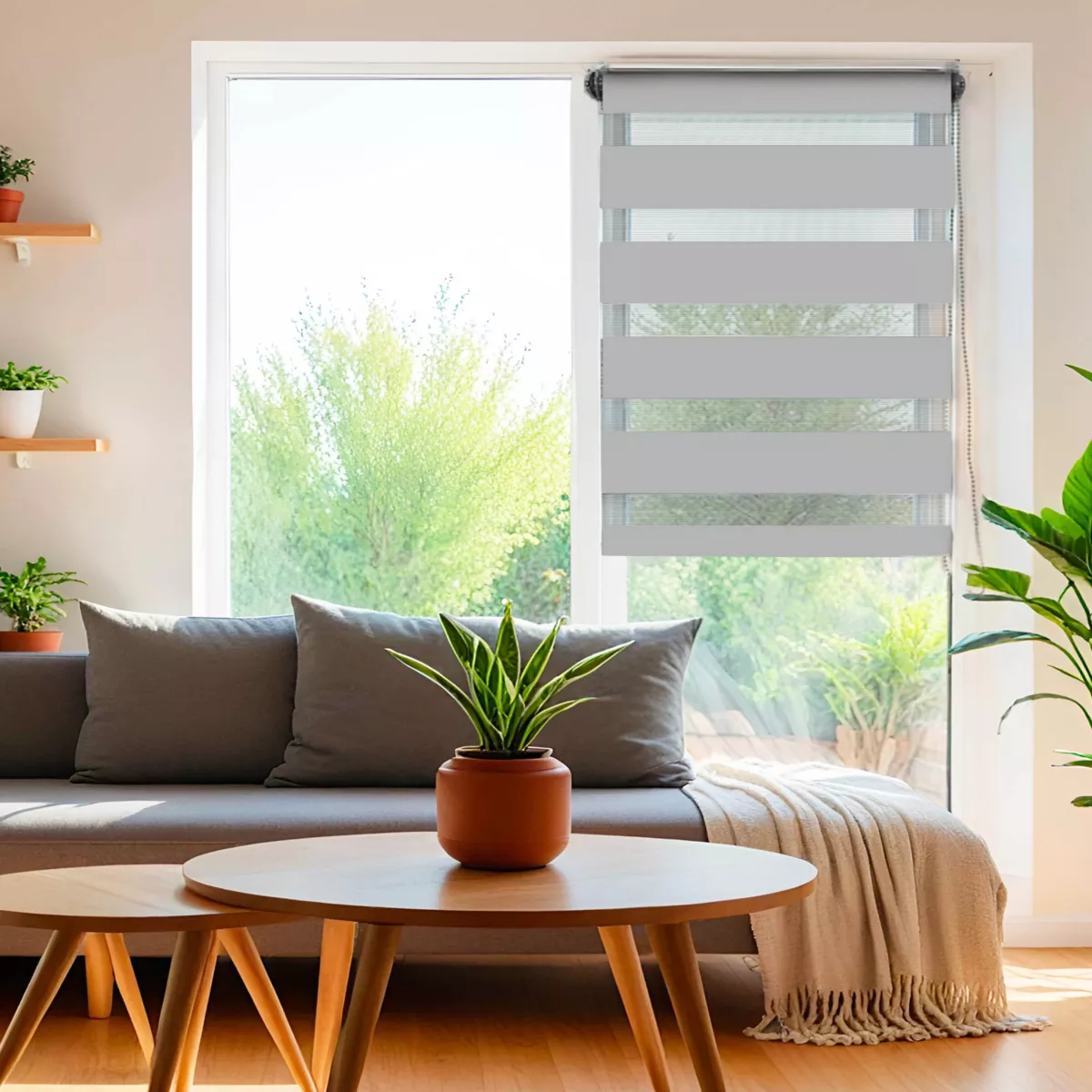 Store enrouleur Jour / Nuit (45 x 180 cm) Gris clair 1