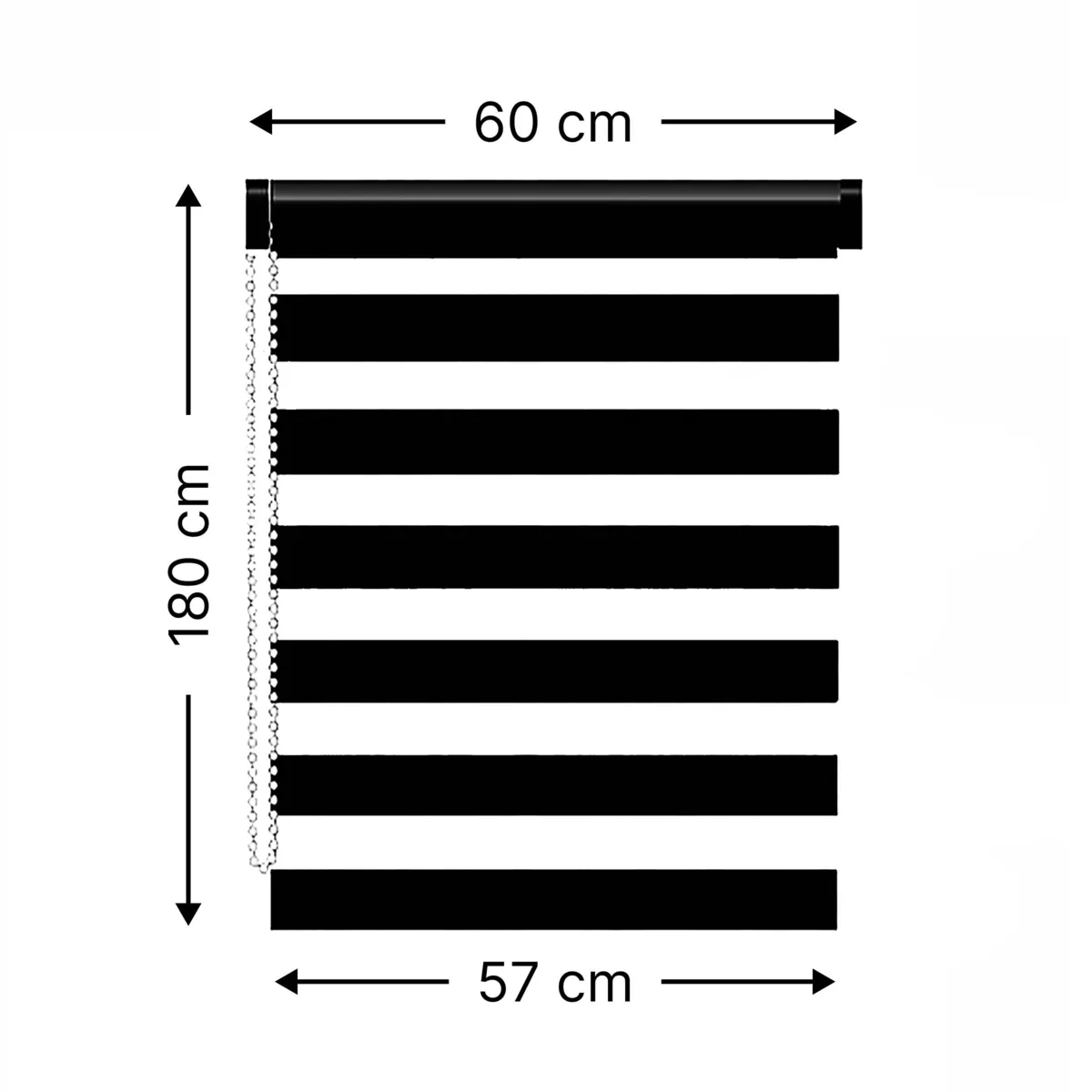 Store enrouleur Jour / Nuit (60 x 180 cm) Noir