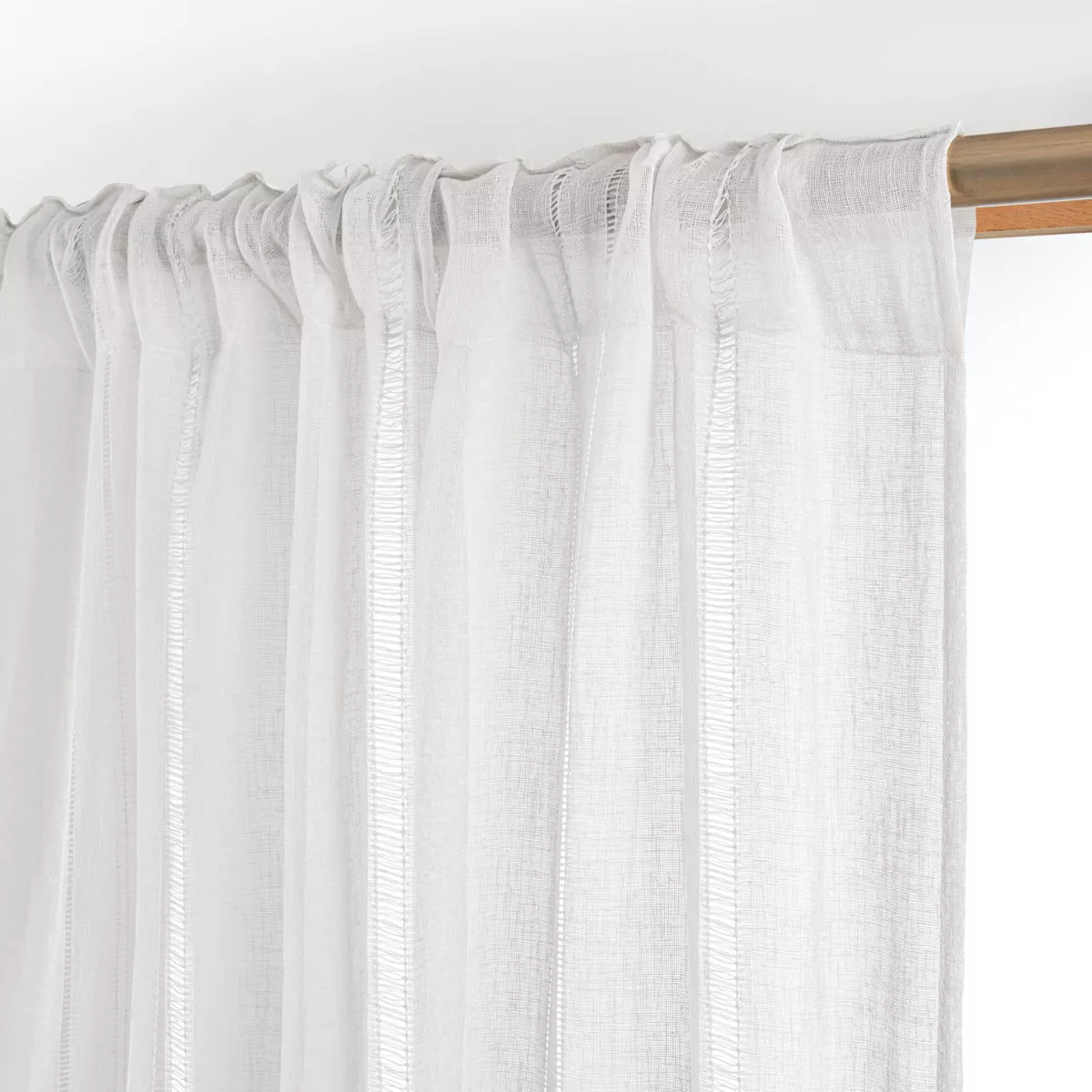 Tenda trasparente con passanti nascosti (140 x 240 cm) Leontine Bianco