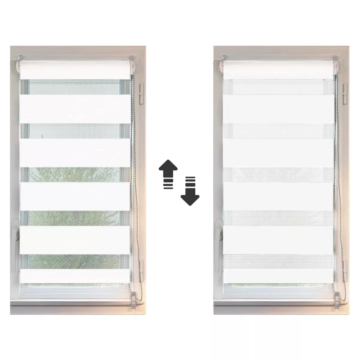 Store enrouleur Jour / Nuit (90 x H250 cm) Blanc 3