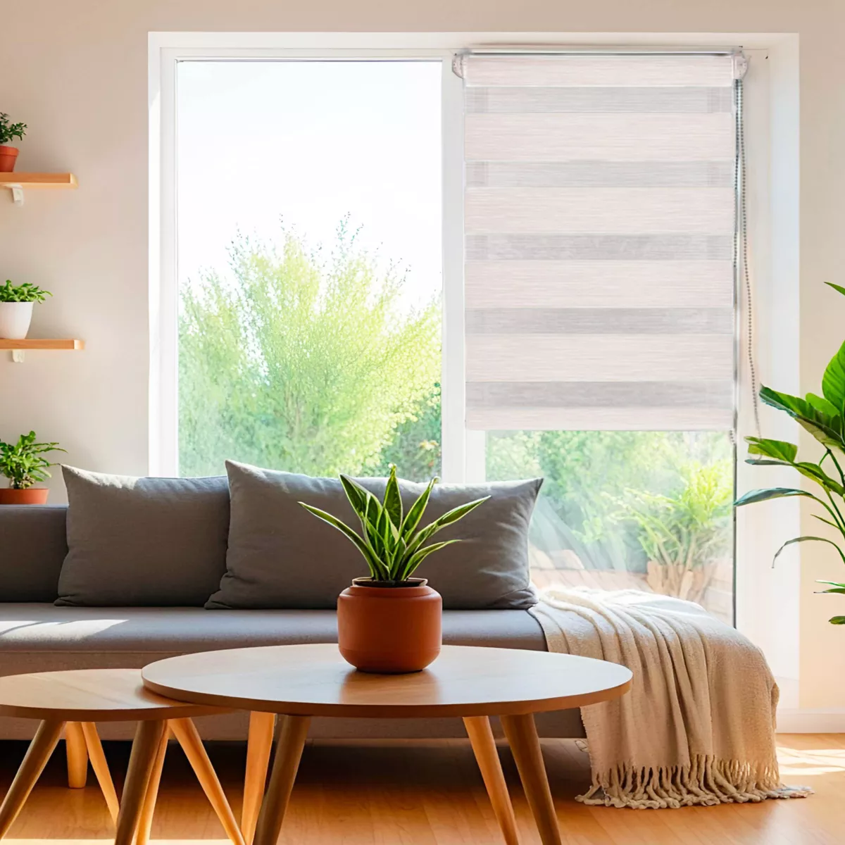 Store enrouleur Jour / Nuit (75 x 180 cm) Beige chiné 2