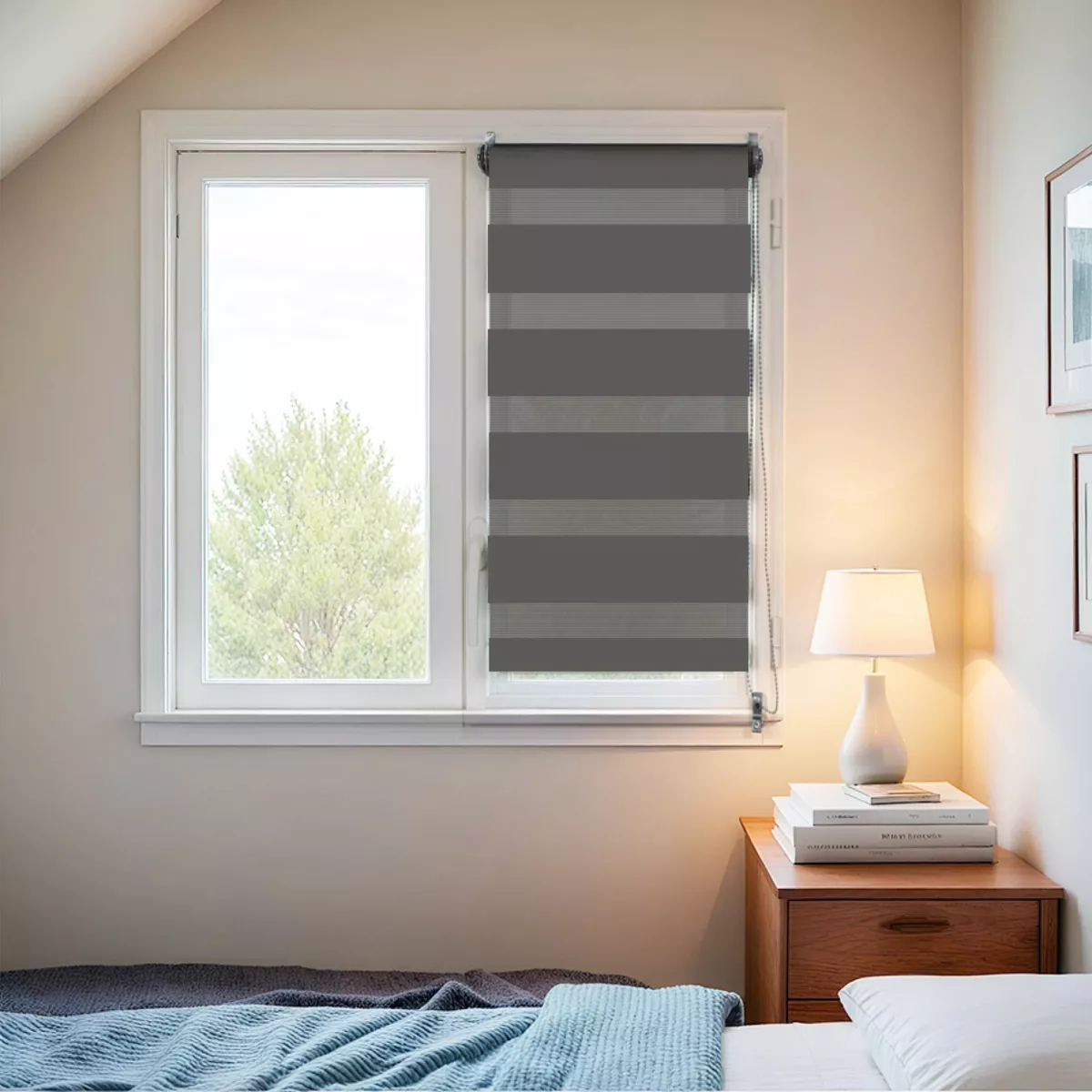 Doppelrollo Tag & Nacht (60 x H90 cm) Anthrazitgrau 2