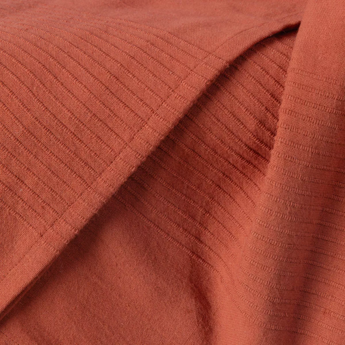 Couvre-lit coton tissé (180 x 220 cm) Léa Terracotta