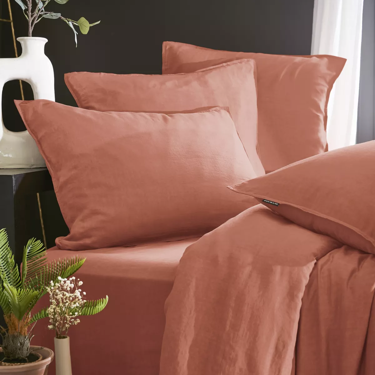 Spannbettlaken aus TENCEL™ Lyocell (200 x 200 cm) Olivia Terrakotta