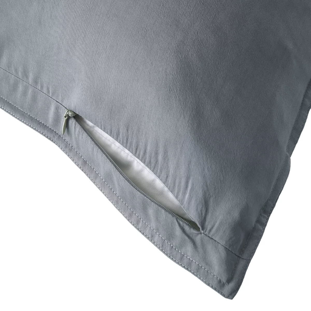 Taie d'oreiller rectangulaire lyocell Tencel™ lavé (50 x 70 cm) Olivia Bleu stone