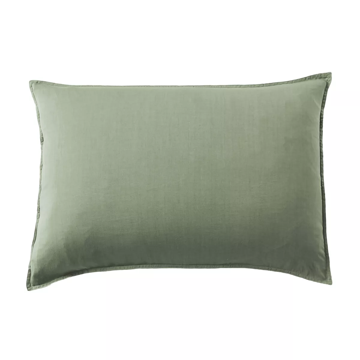 Taie d'oreiller rectangulaire lyocell Tencel™ lavé (50 x 70 cm) Olivia Vert romarin