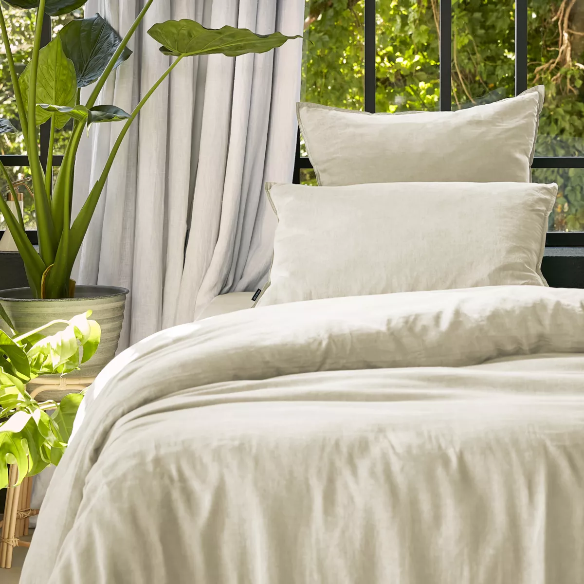 Funda nórdica lyocell Tencel™ lavado (140 x 200 cm) Olivia Beige pampa