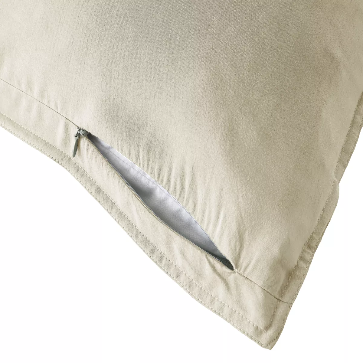 Taie d'oreiller carrée lyocell Tencel™ lavé (80 x 80 cm) Olivia Beige pampa