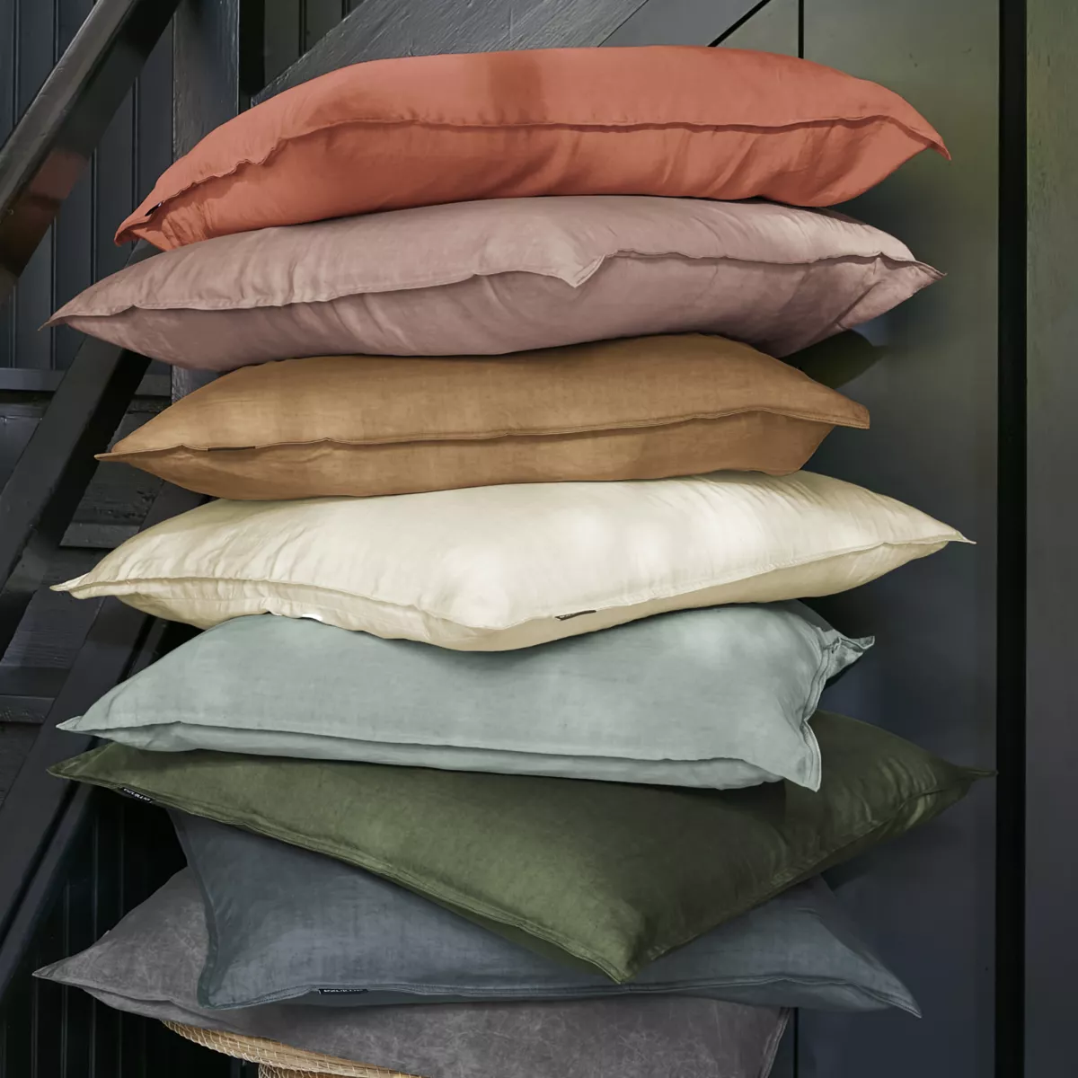 Taie d'oreiller carrée lyocell Tencel™ lavé (80 x 80 cm) Olivia Rose blush