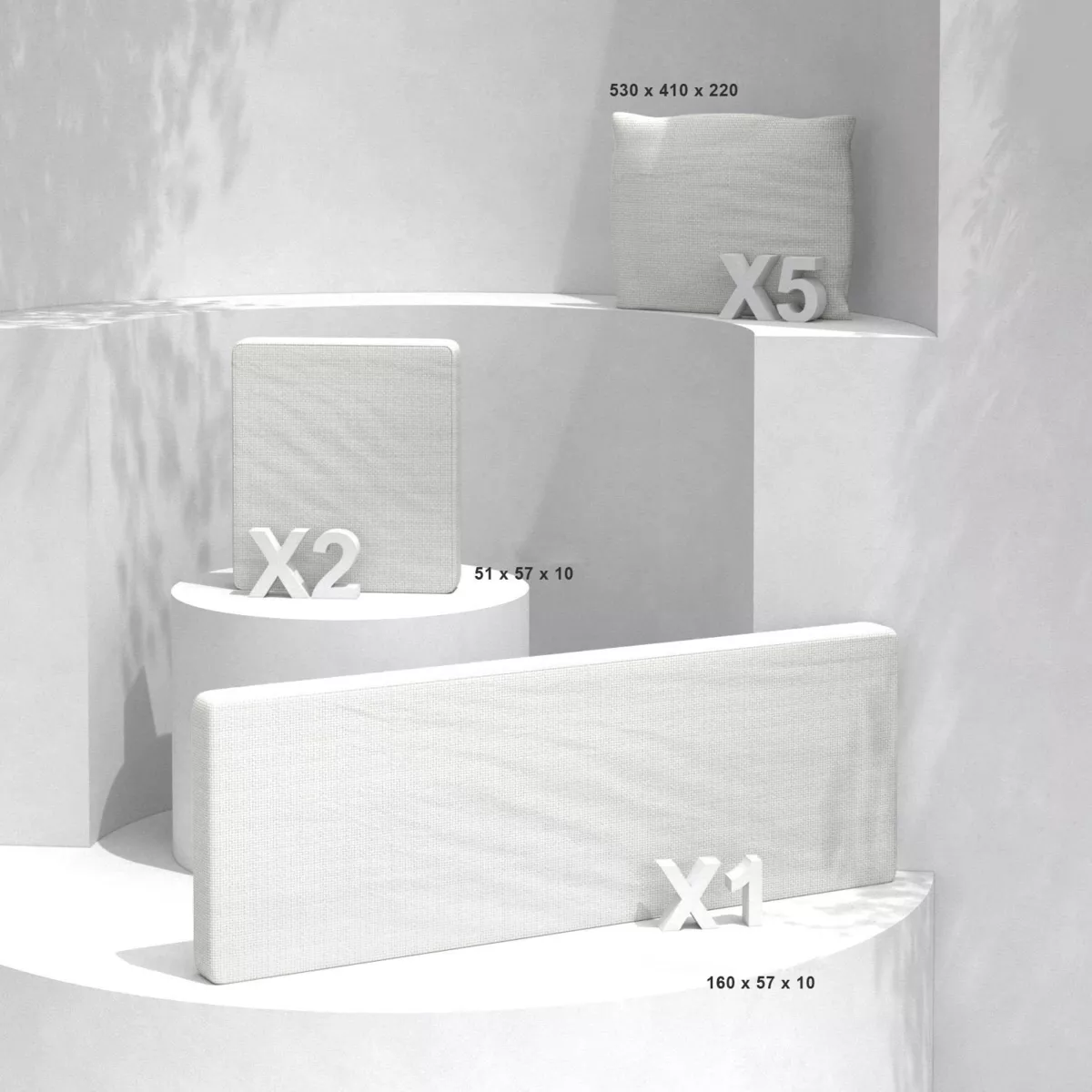 Housses de coussin de remplacement pour salon de jardin Calvi 5 places - Blanc 1