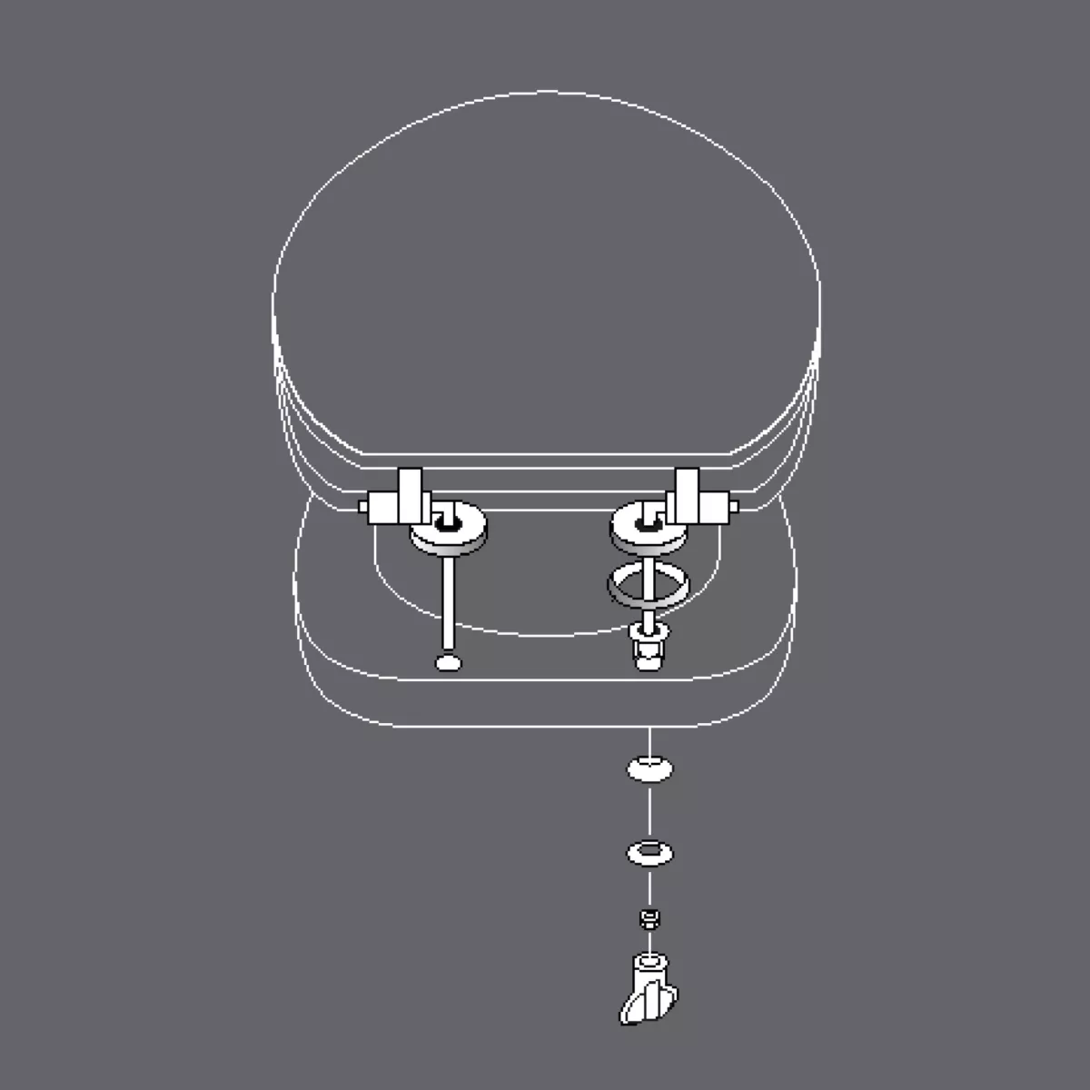 Abattant WC (37 x 45,5 cm) Marbre, MDF ImprimŽ