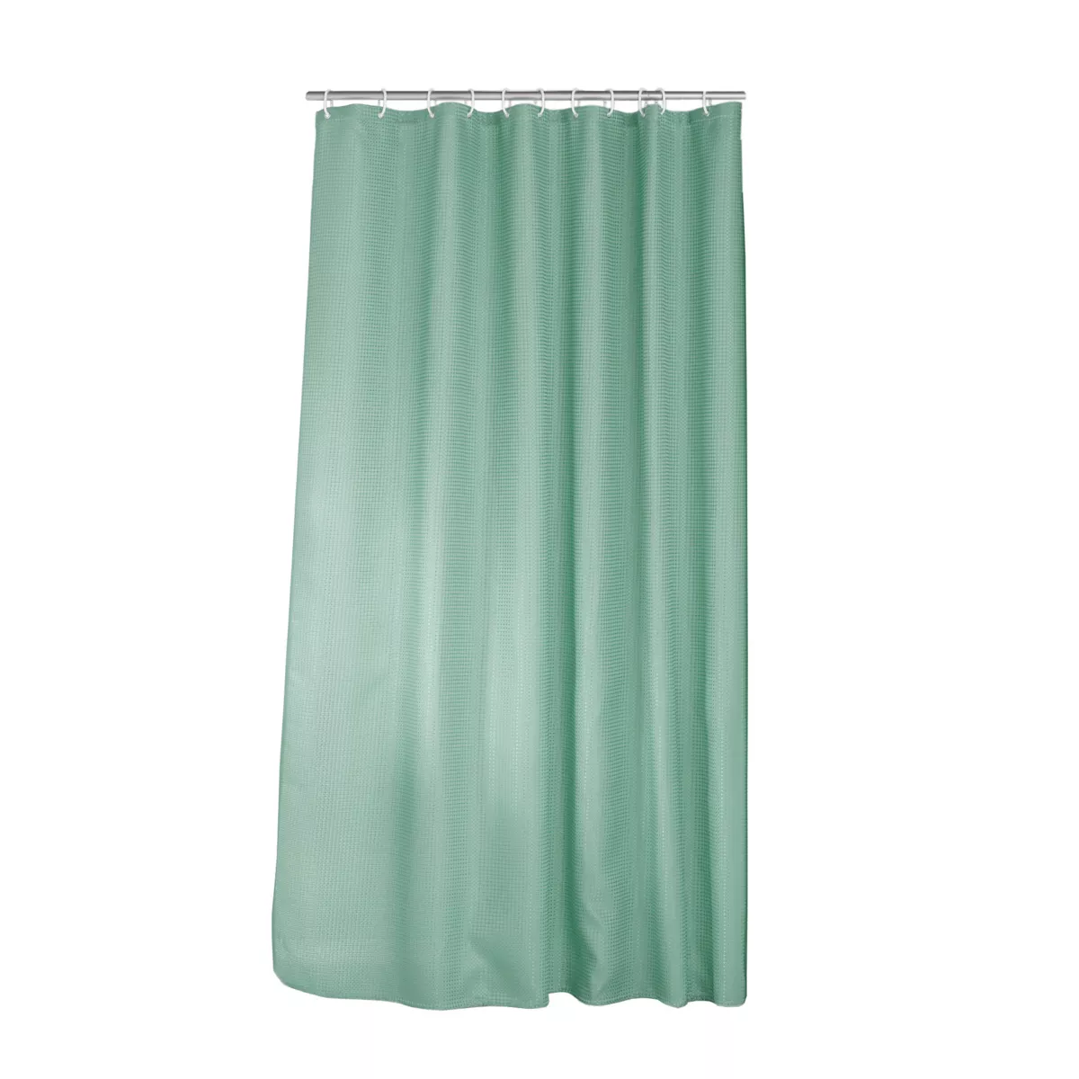 Rideau de douche effet tissé à anneaux (180 x 200 cm) Quartz Vert tilleul