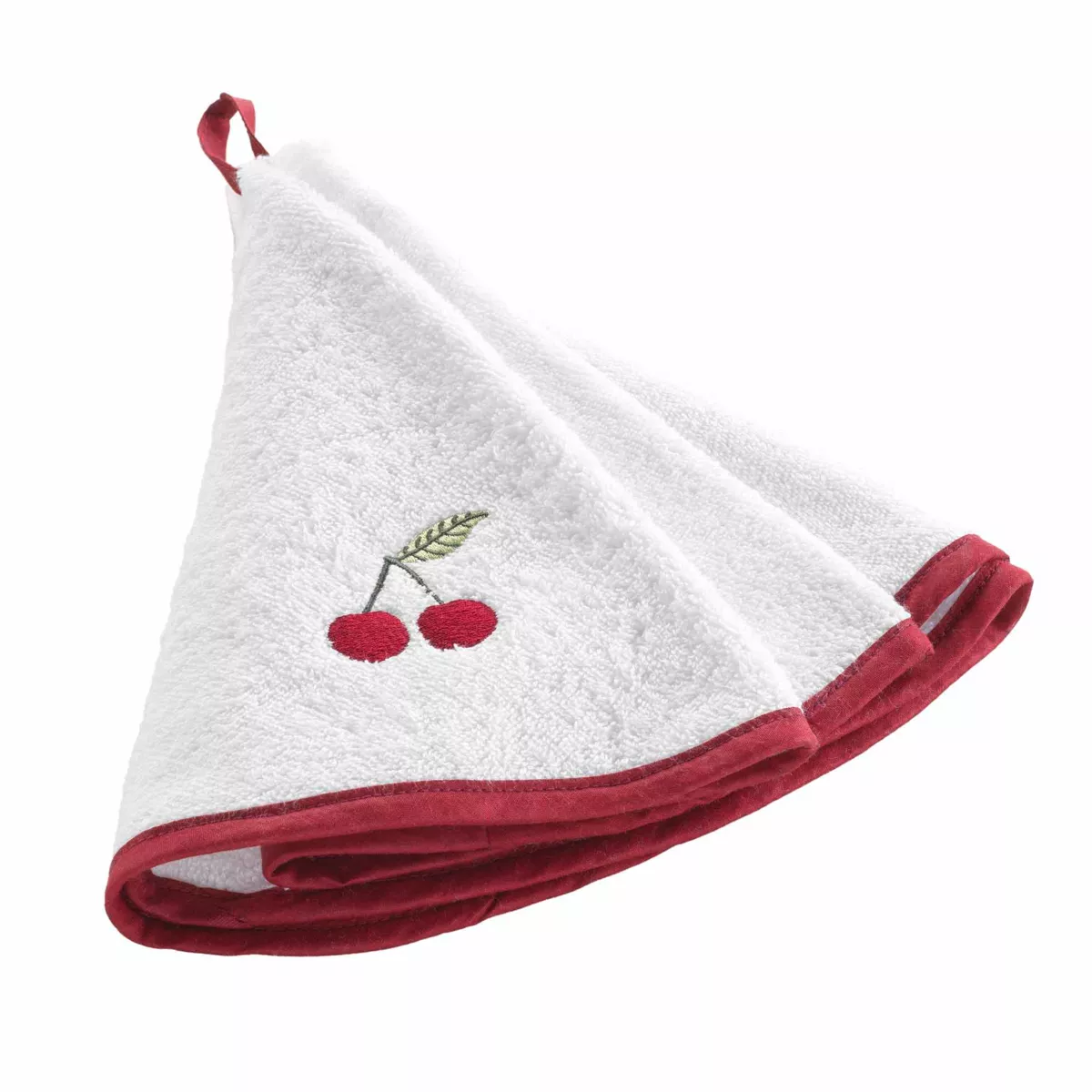 Essuie-Main Rond (¯ 60 cm) Cerisette Rubis, Eponge BrodŽe