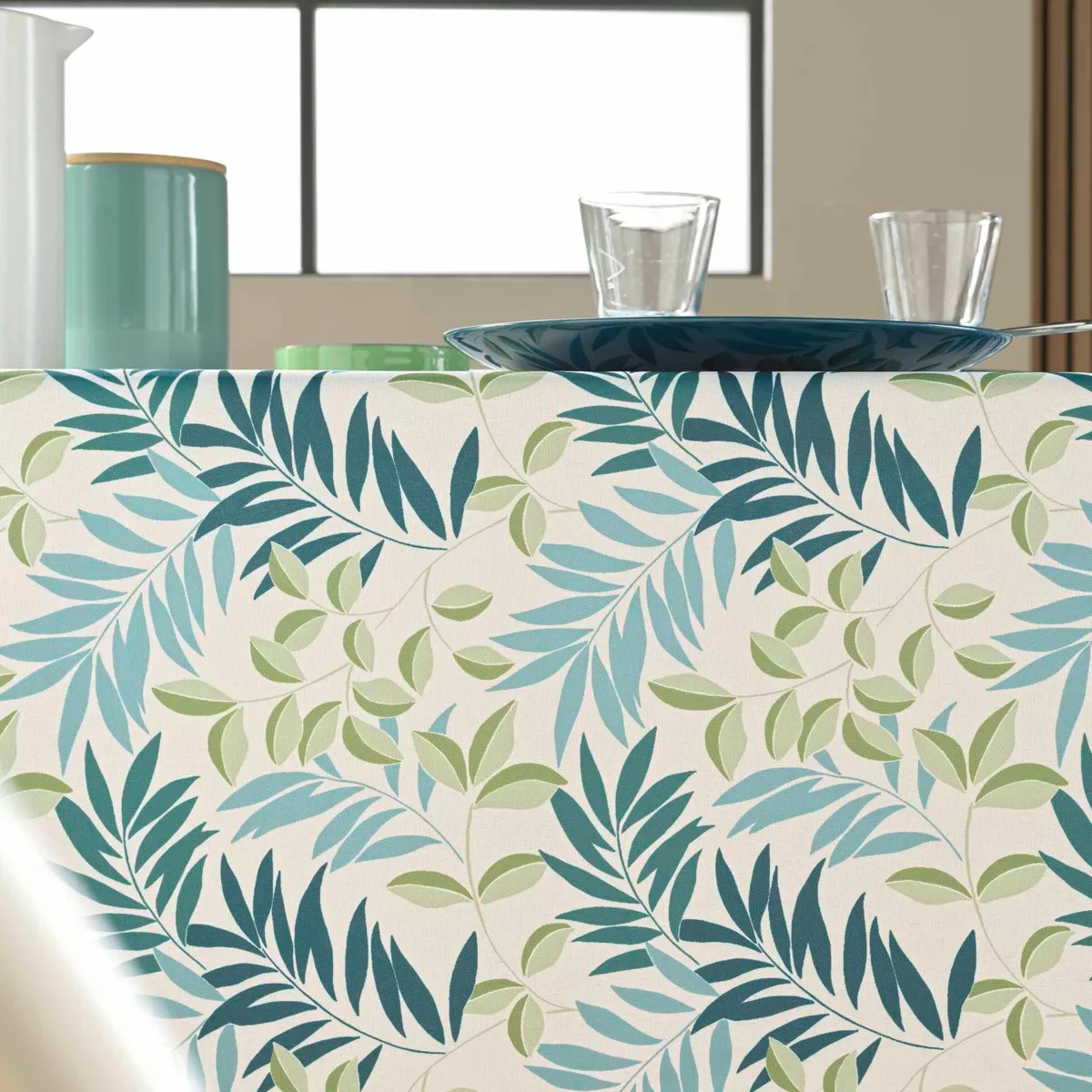 Nappe Rectangle (145 x 240 cm) Nedelia Sauge, Polyester ImprimŽ