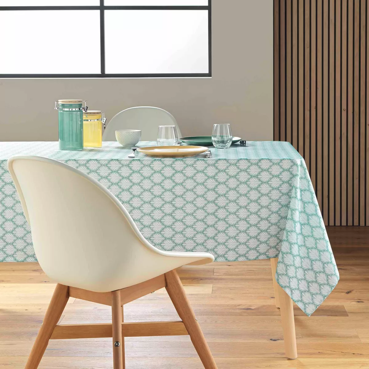 Rechthoekig vlekbestendig tafelkleed (145 x 240 cm) Davia Saliegroen