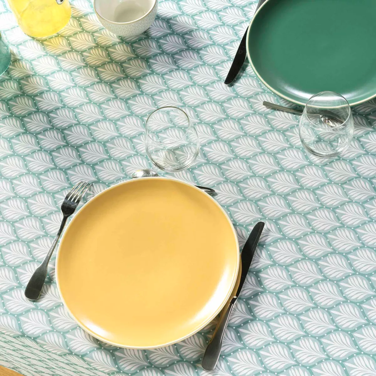 Rechthoekig vlekbestendig tafelkleed (145 x 240 cm) Davia Saliegroen