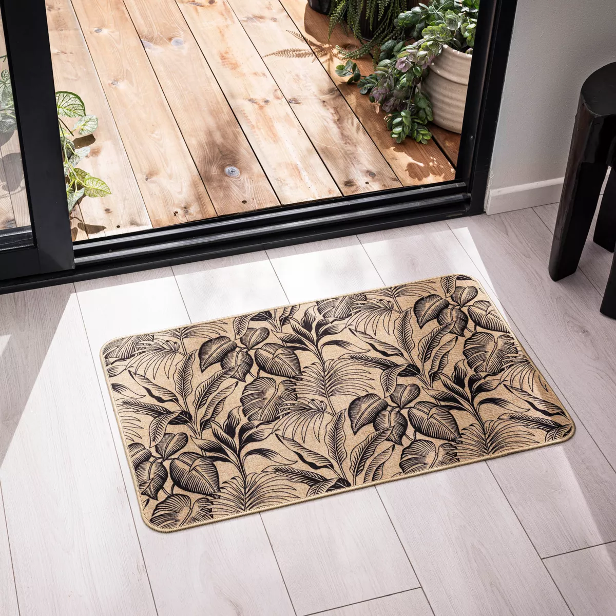 Tapis Rectangle (45 x 75 cm) Stylis Noir, TissŽ ImprimŽ