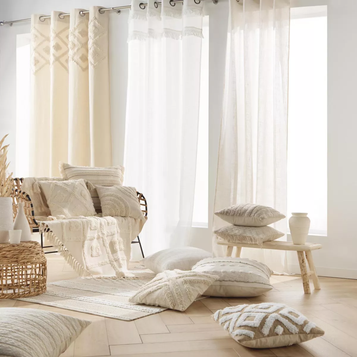 Housse de coussin carrée jute (40 x 40 cm) Damia Beige