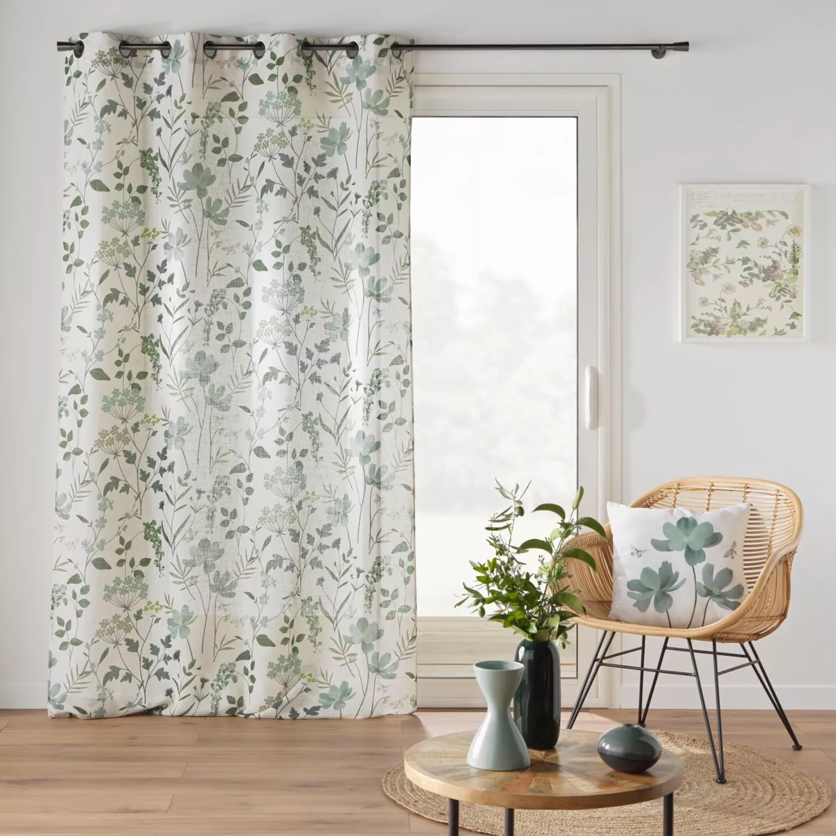 Rideau ˆ Oeillets (140 x 260 cm) Palmiflore, Polyester & Lin