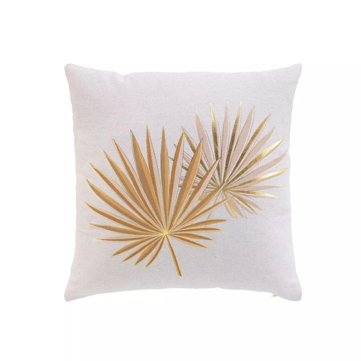Coussin DŽhoussable (45 x 45 cm) Lotus Ocre, Polycoton ImprimŽ MŽtallisŽ