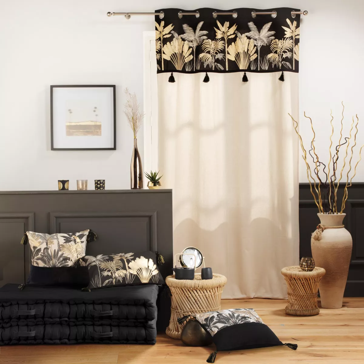 Coussin DŽhoussable (30 x 50 cm) Karaba, Coton ImprimŽ MŽtallisŽ