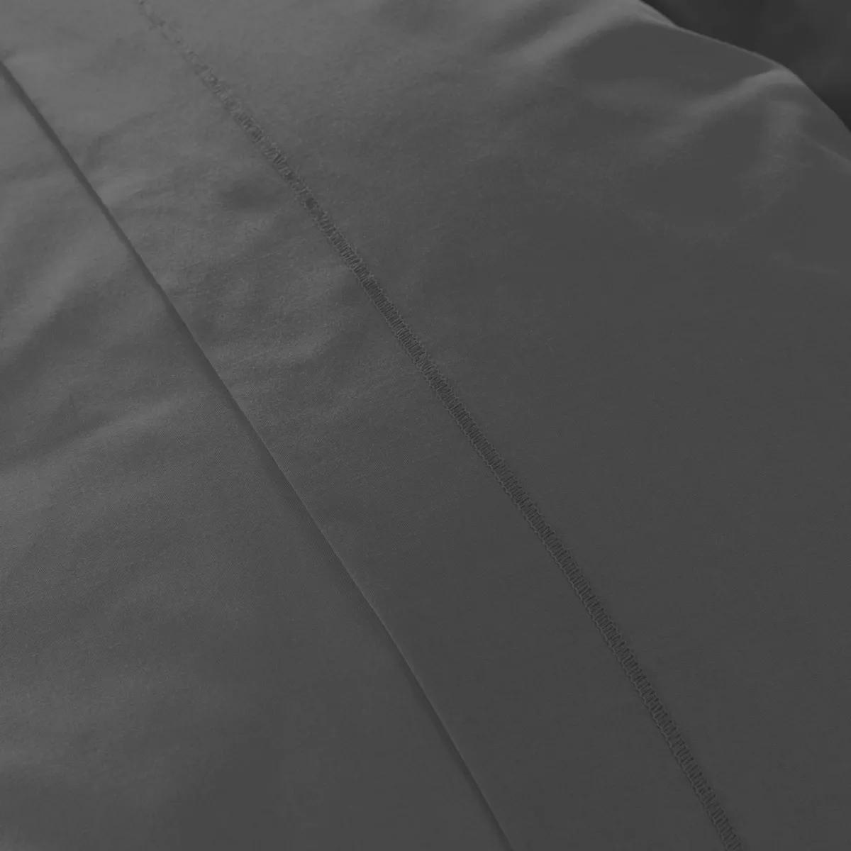 Funda de almohada rectangular de percal de algodÃ³n (80 cm) Cali Gris antracita