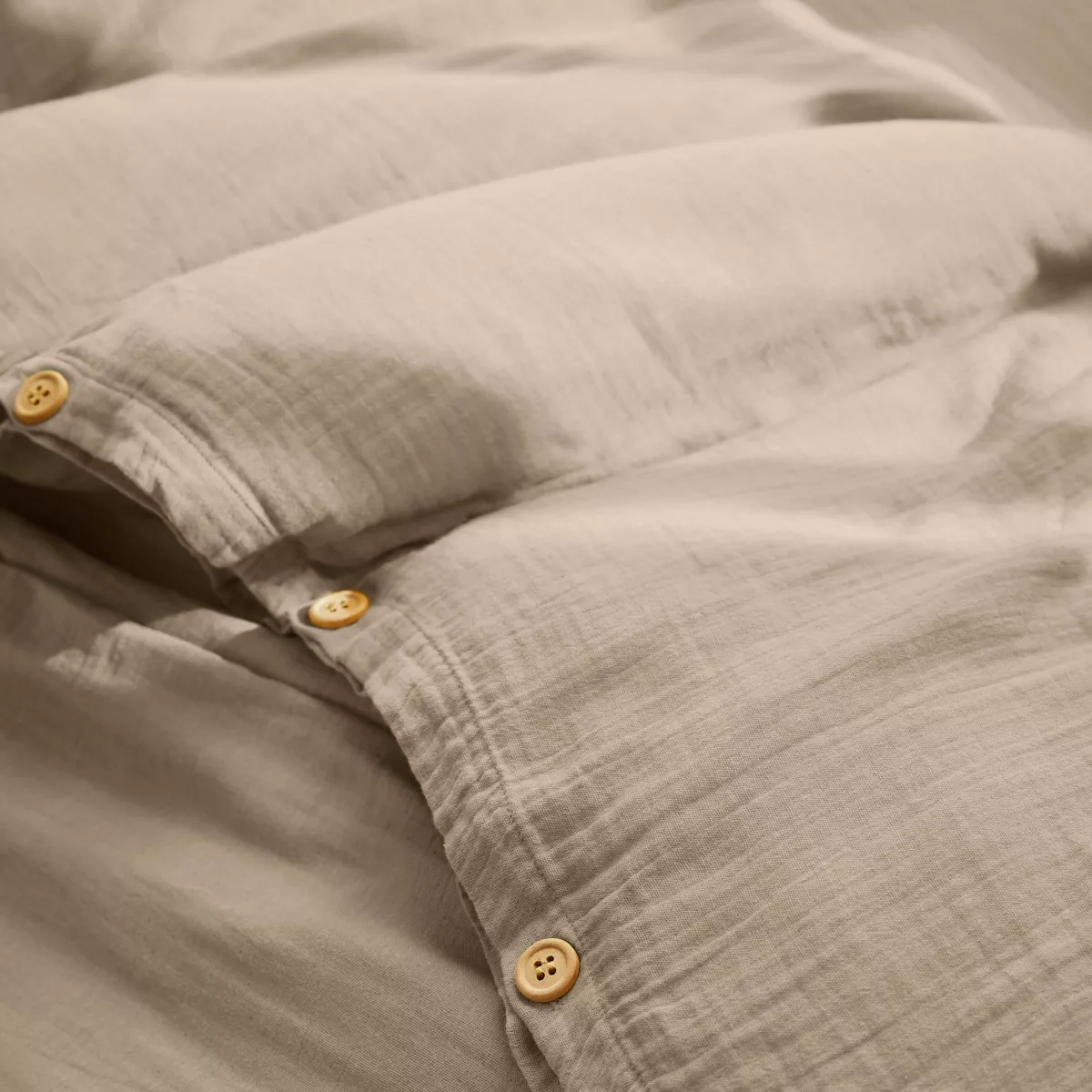 Copripiumino garza di cotone (280 x 240 cm) Gaïa Marrone corda